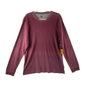 Lee Mens Waffle Knit Long Sleeve Shirt X-Large Regular Fit Super Soft Natural St